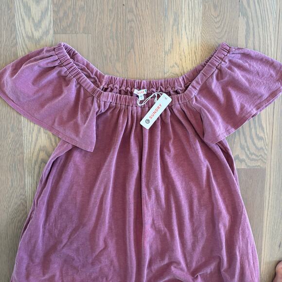 NWT Anthropologie Sundry Maxi Trapeze Dress Berry - Picture 8 of 9
